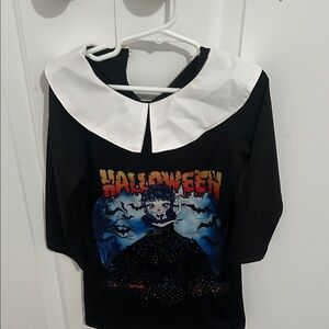 SHEIN Black Halloween dress with White Collar